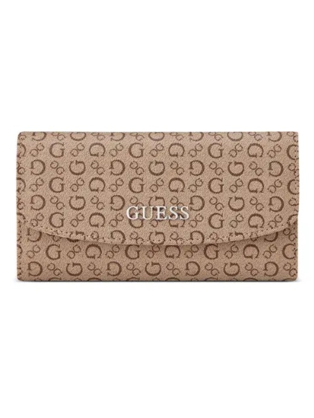 Guess Remy SLG Slim Clutch in a mocha or brown colorway.